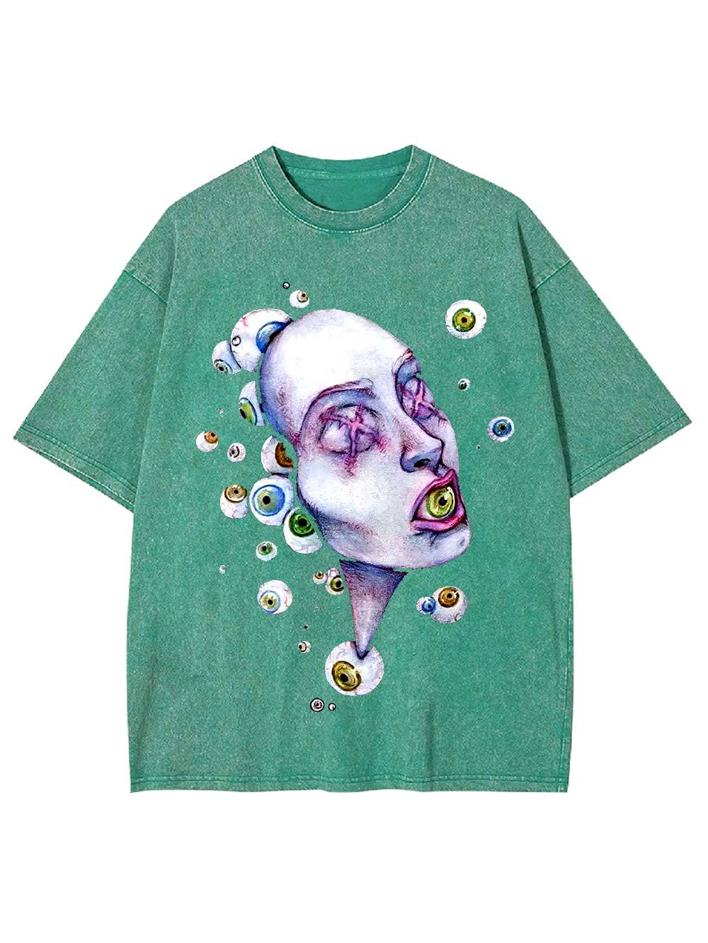 Surreal Eyeball Visions Washed Tshirt