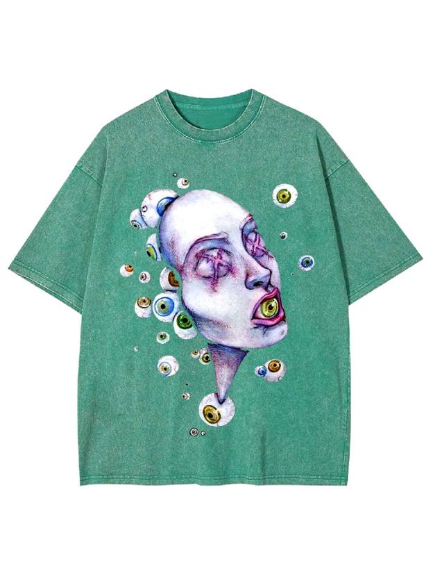 Surreal Eyeball Visions Washed Tshirt
