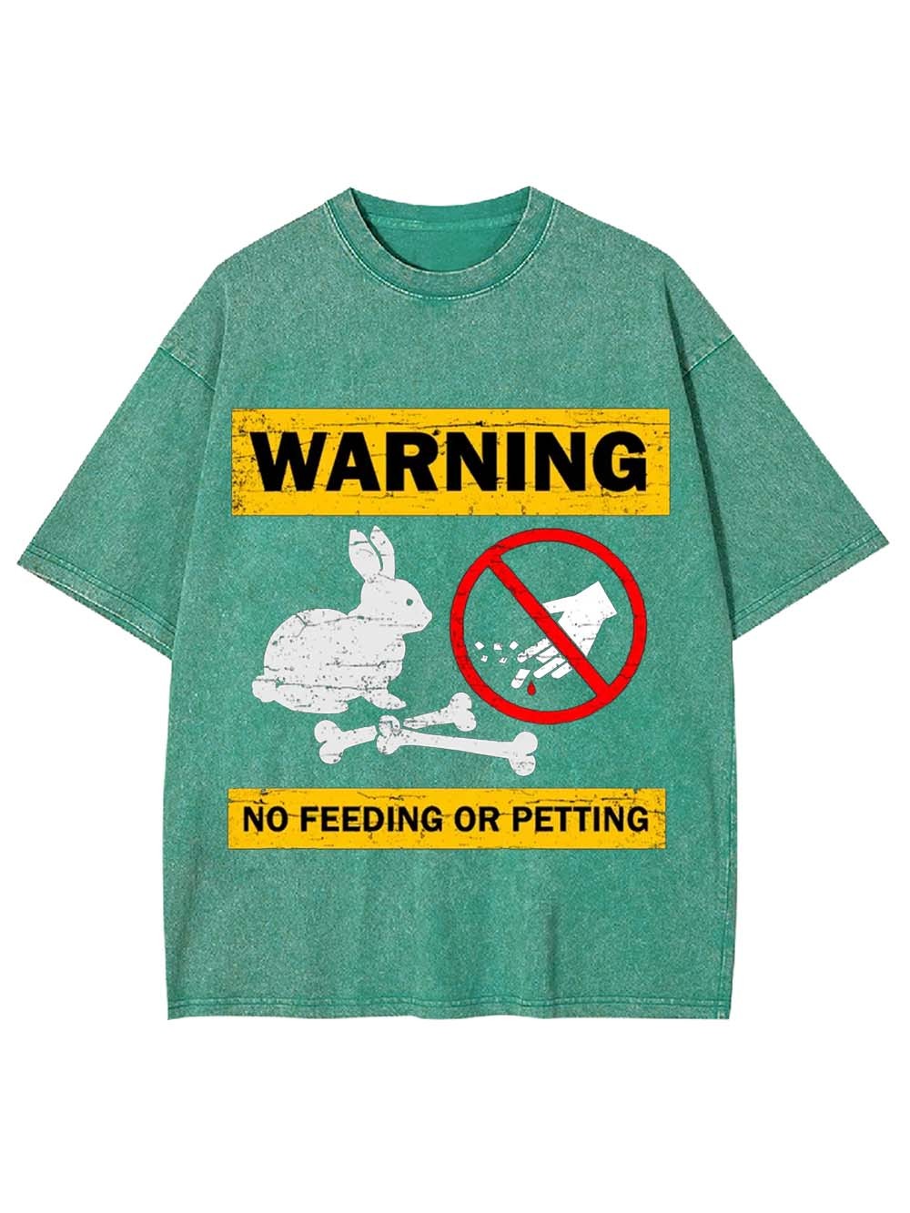 Warning No Feeding Or Petting Washed Tshirt