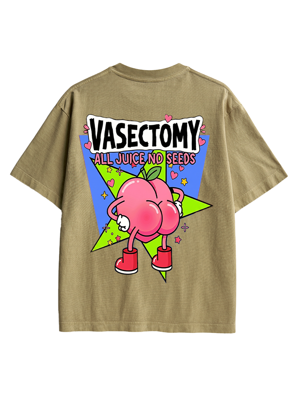 VASECTOMY ALL JUICE NO SEEDS BACKPRINT TSHIRT