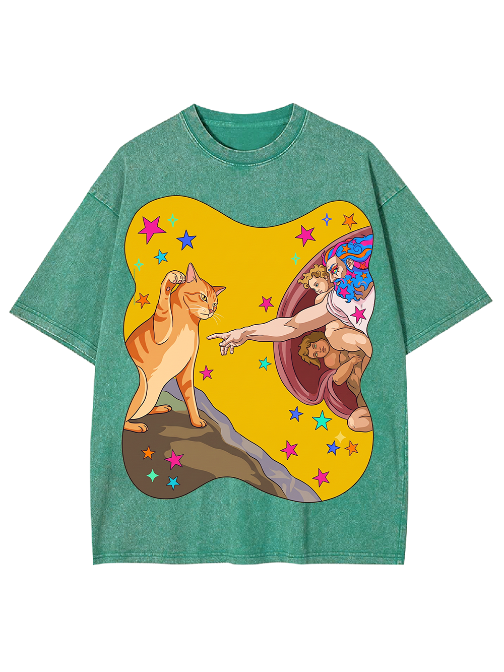 GOD CAT TOUCH AAA WASHED TSHIRT