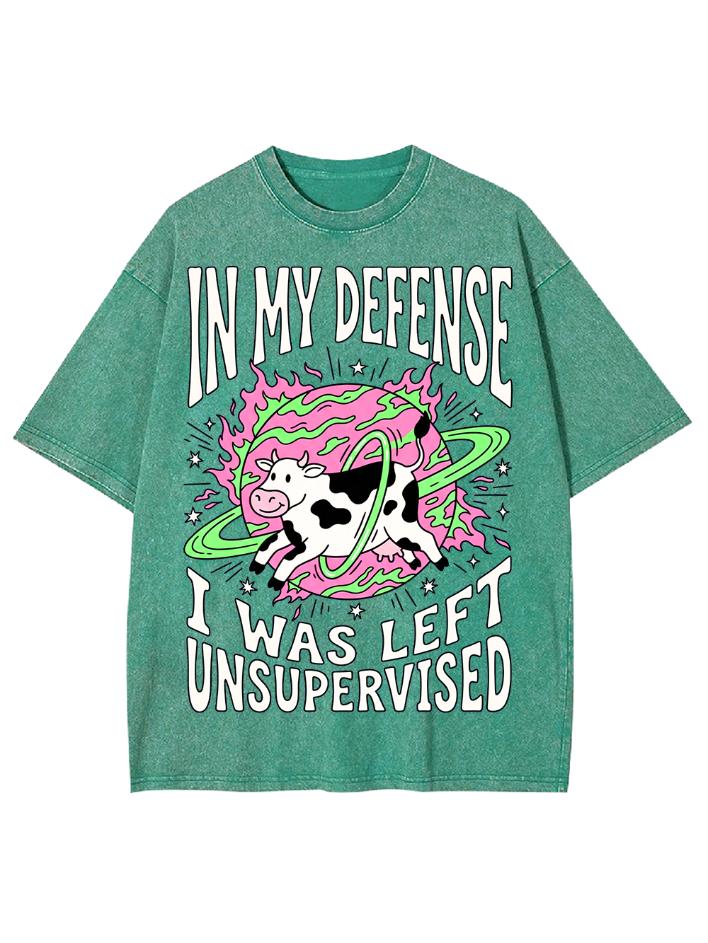 UNSUPERVISED COW AAA WASHED TSHIRT