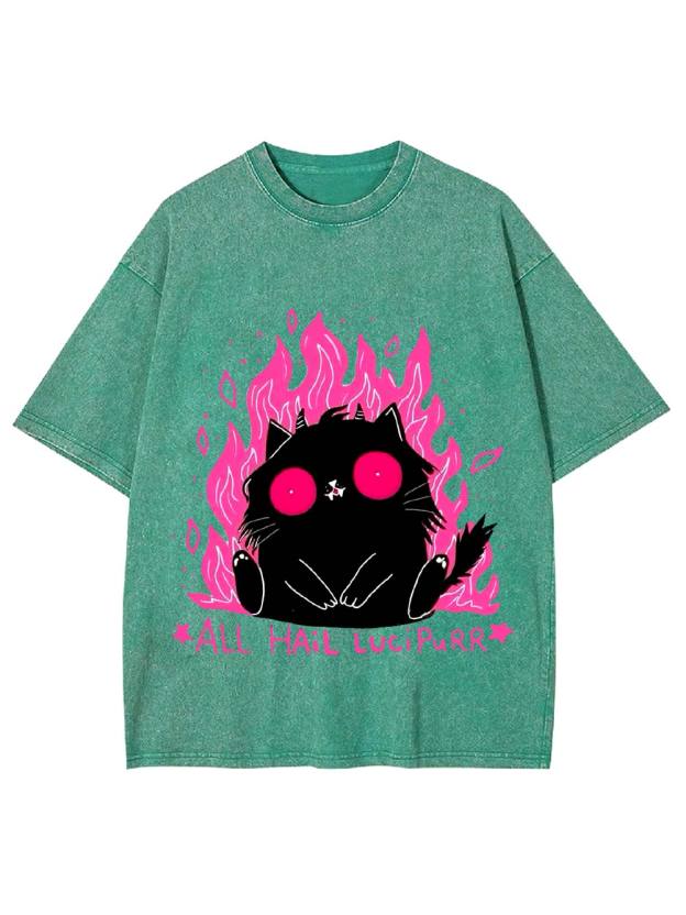 All Hail Lucipurr Washed Tshirt