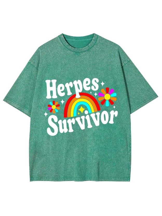 Herpes Survivor Washed Tshirt