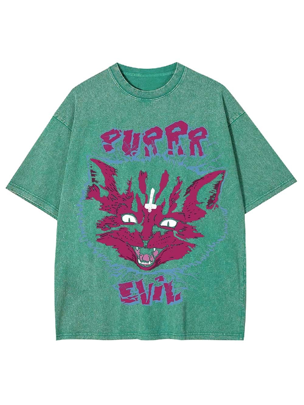 PURRR EVIL CAT WASHED TSHIRT