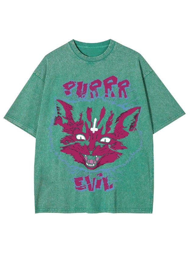 PURRR EVIL CAT WASHED TSHIRT