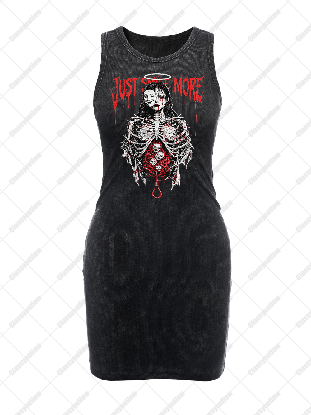 MASKED AGONY VINTAGE BODYCON TANK DRESS