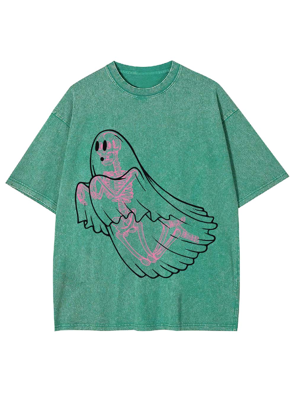 Ghostly Skeleton Veil Washed Tshirt
