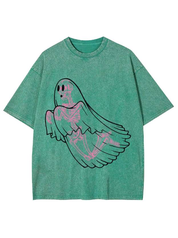 Ghostly Skeleton Veil Washed Tshirt