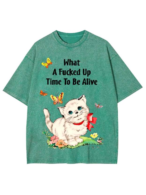 What A Fucked Up Time To Be Alive Washed Tshirt