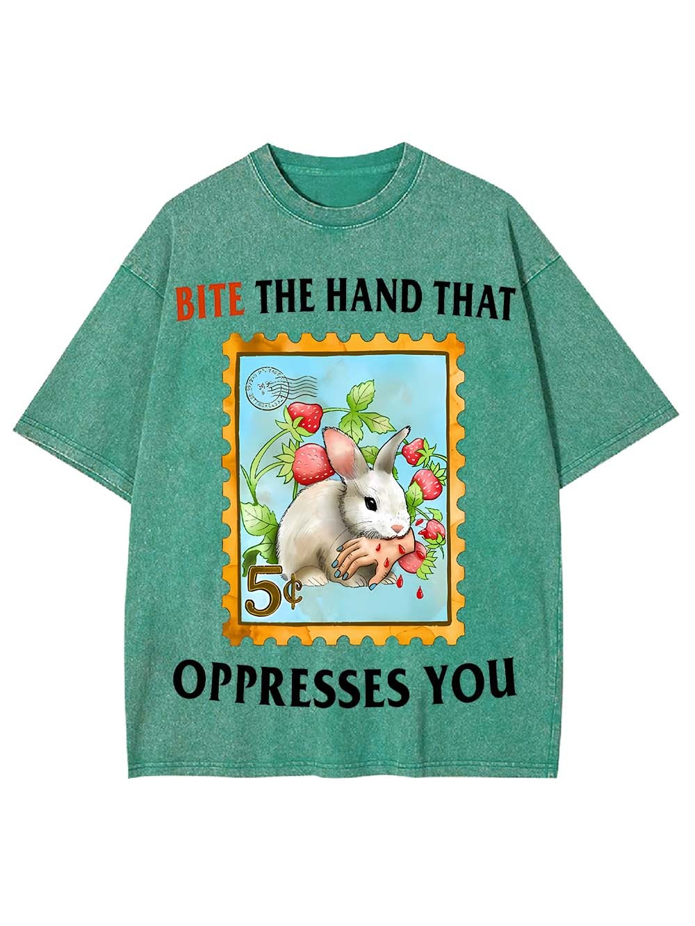 Bite The Hand That Oppresses You Washed Tshirt