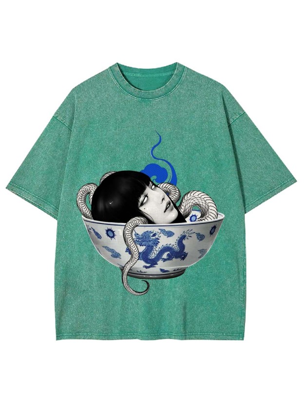 Snake Maiden in the Bowl Washed Tshirt