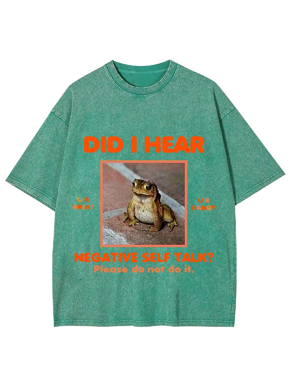 Positive Vibes Frog Washed Tshirt