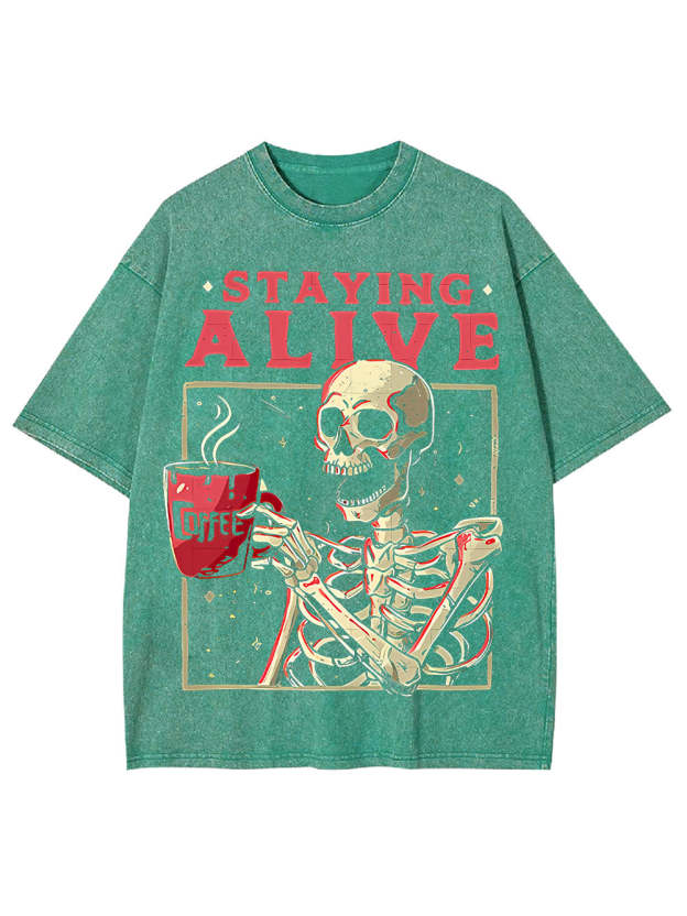 Staying Alive Washed Tshirt