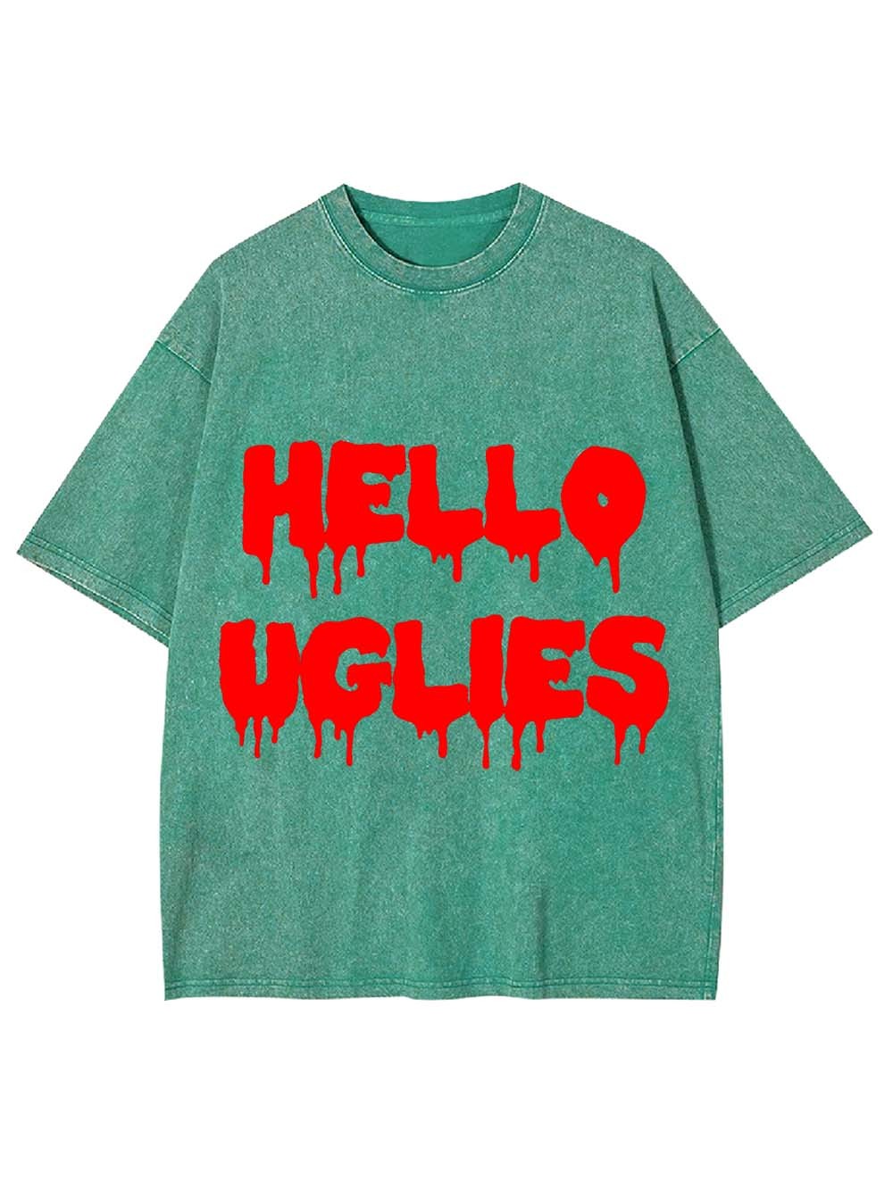 Hello Uglies Washed Tshirt-ClassyOutlaw Sale