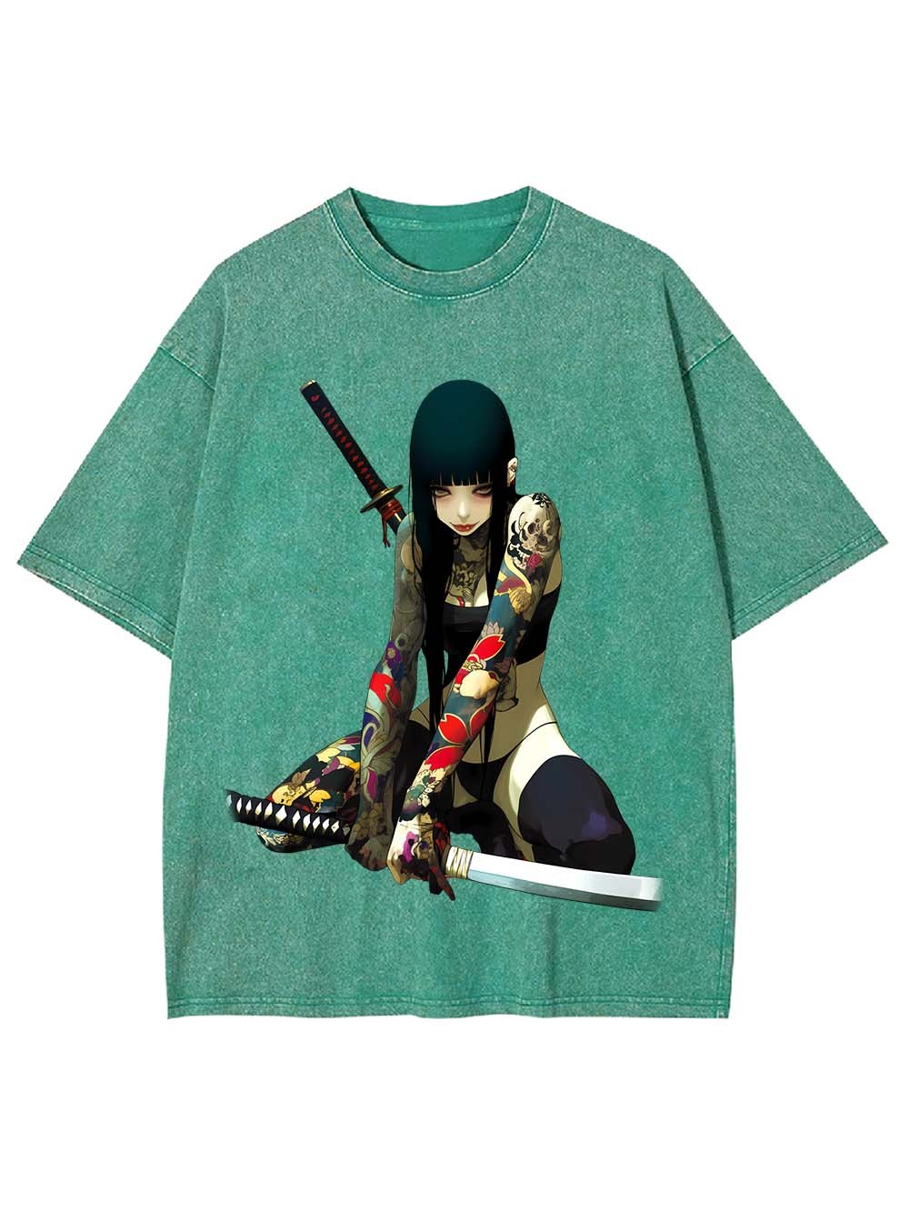 Tattooed Blade Warrior Washed Tshirt