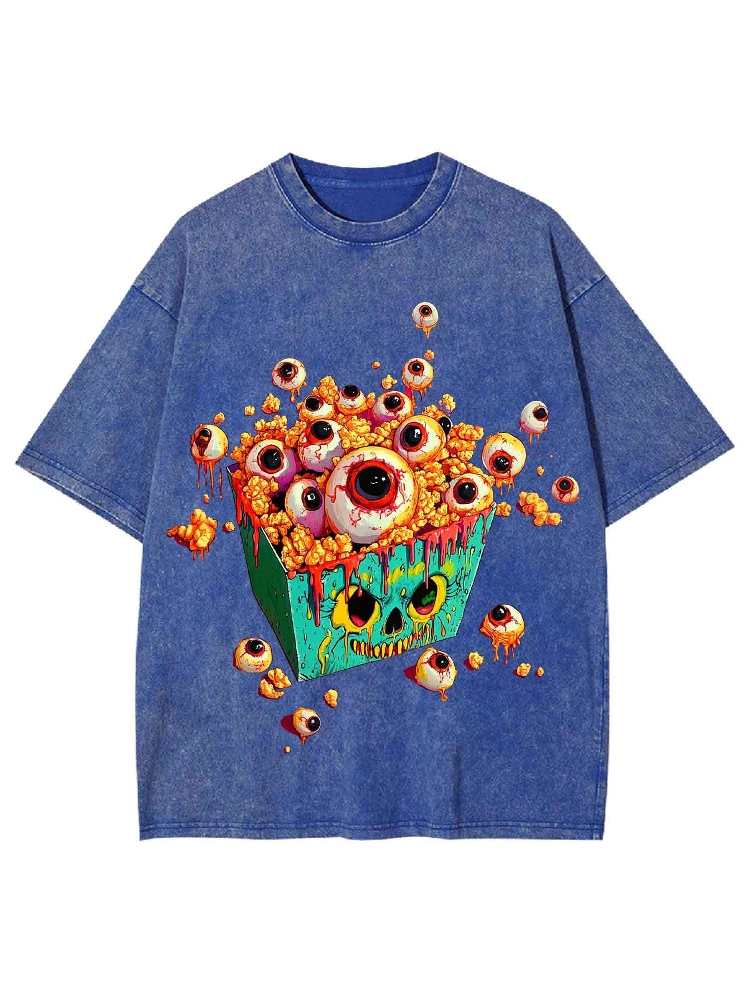 EYEBALL POPCORN  WASHED TSHIRT-ClassyOutlaw Sale