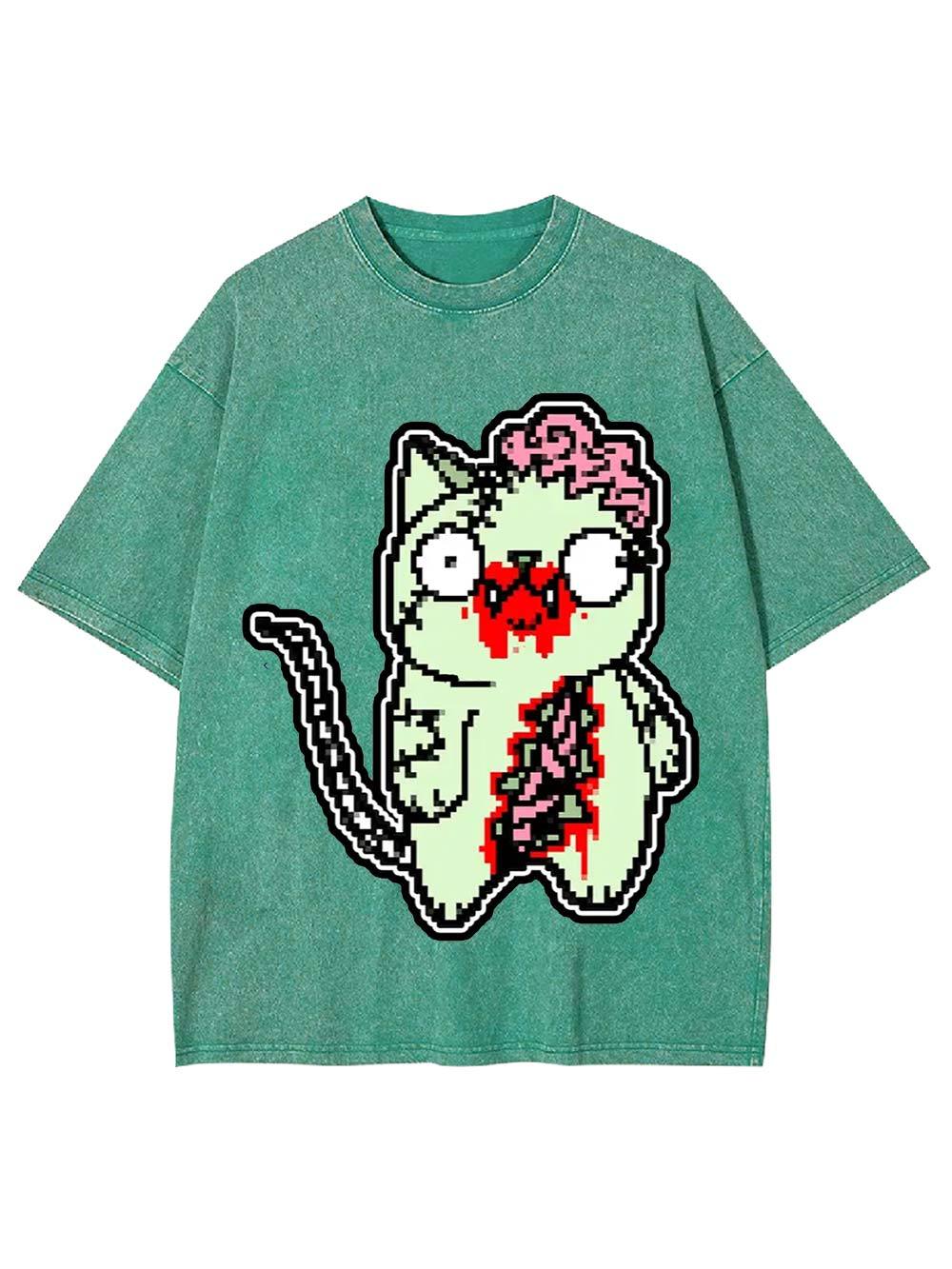 Zombie Cat Washed Tshirt