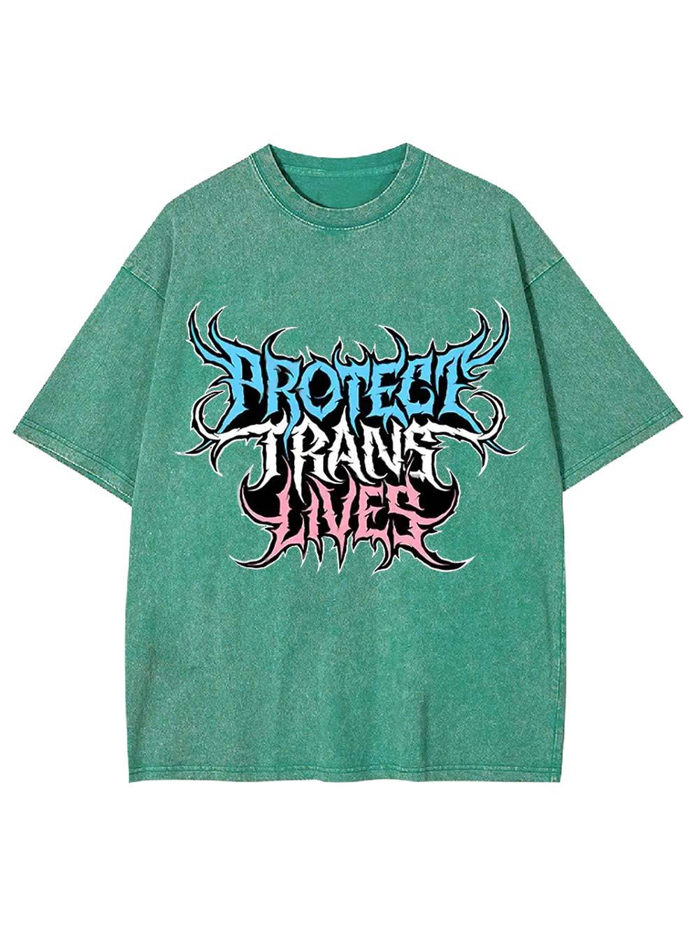 Protect Trans Lives Washed Tshirt