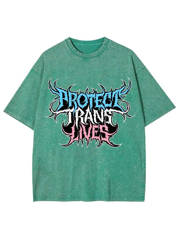 Protect Trans Lives Washed Tshirt