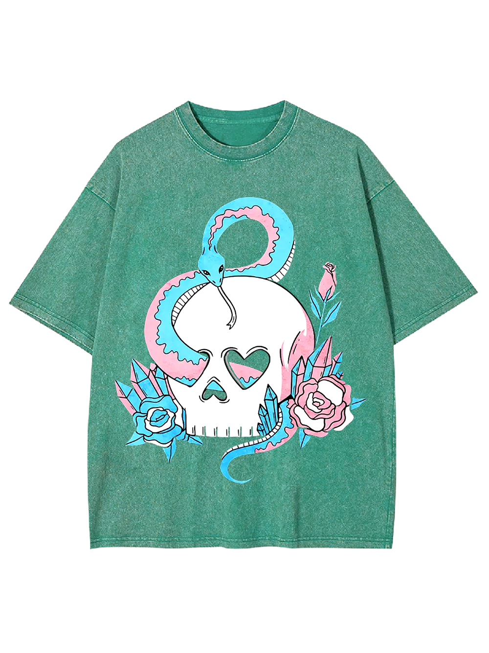 Serpent and Skull Elegance Washed Tshirt