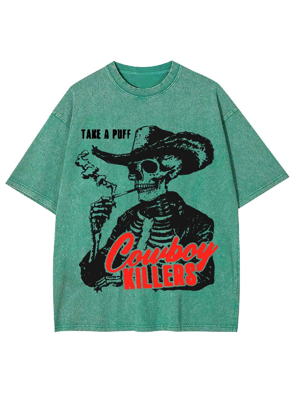 Take a Puff: Cowboy Killers Washed Tshirt-ClassyOutlaw Sale