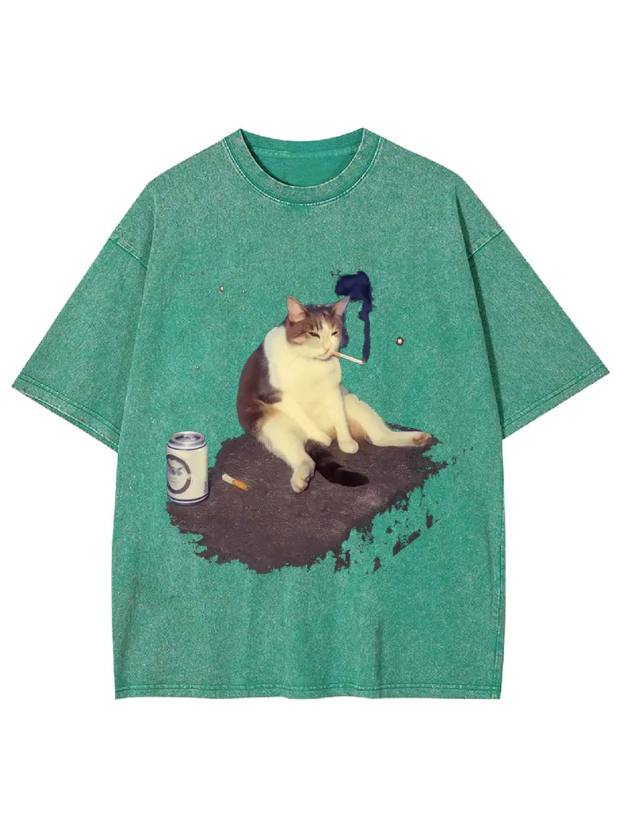 Chill Cat Vibes Washed Tshirt Washed Tshirt