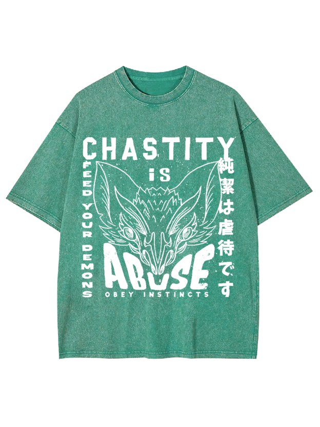 Chastity Is Abuse Washed Tshirt