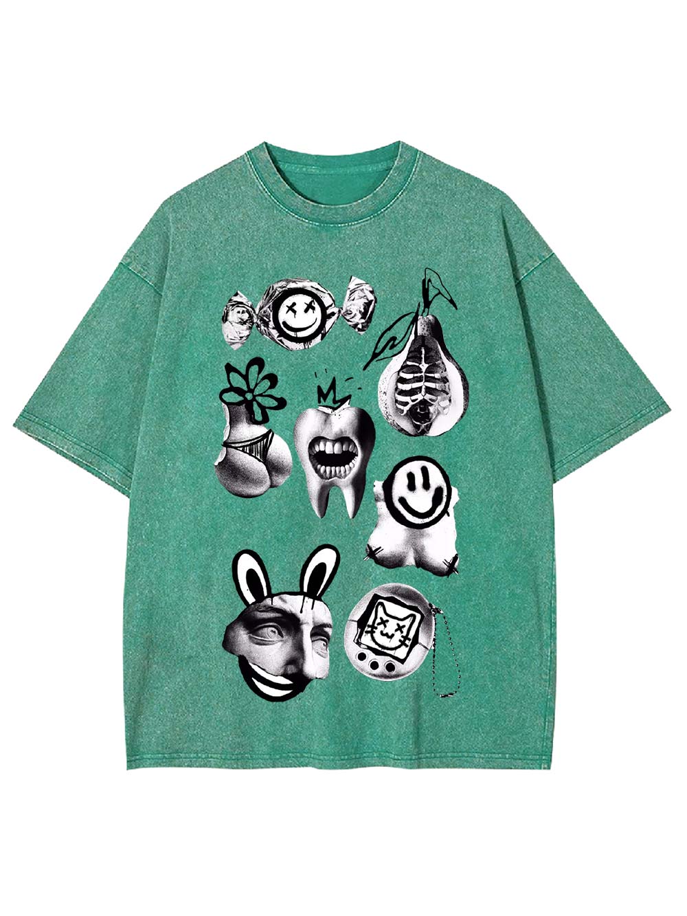 Abstract Chaos Collage Washed Tshirt