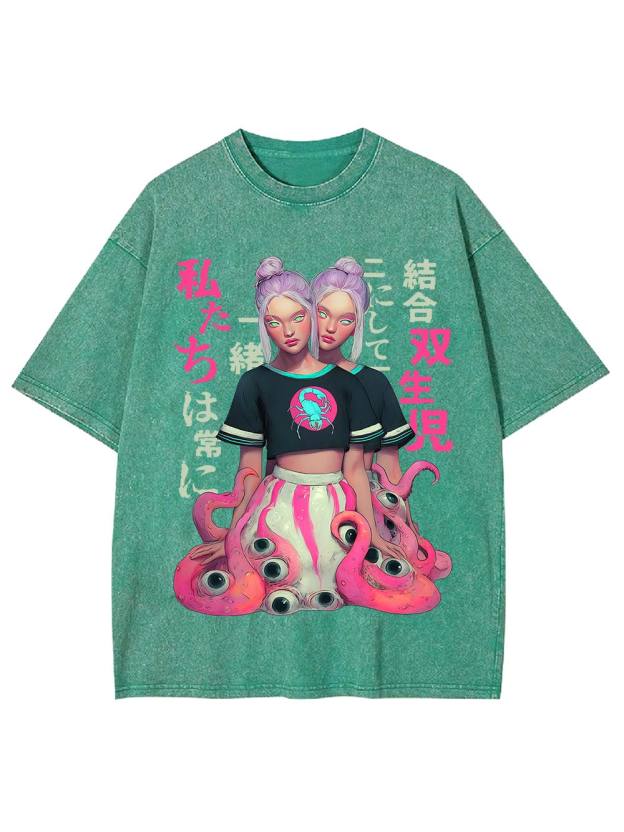 Twins of the Abyss Washed Tshirt