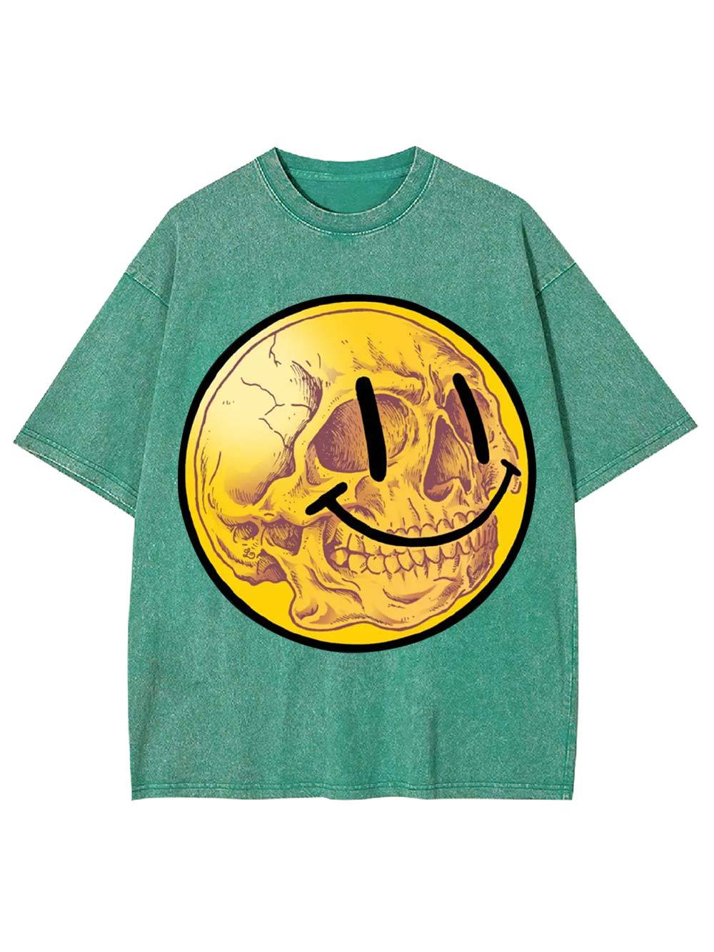 Smiling Skull Face Washed Tshirt