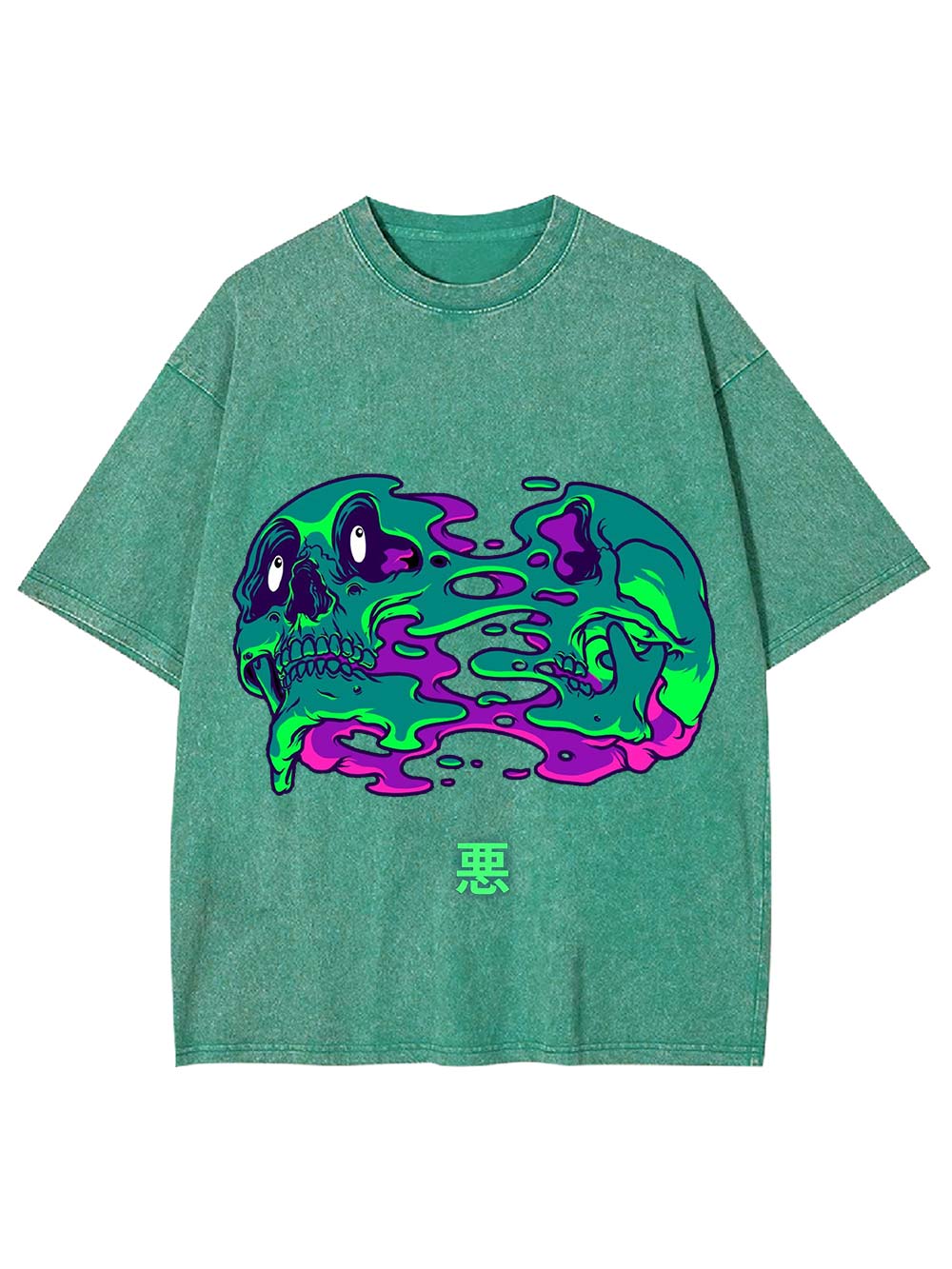 Evil And Skull Washed Tshirt