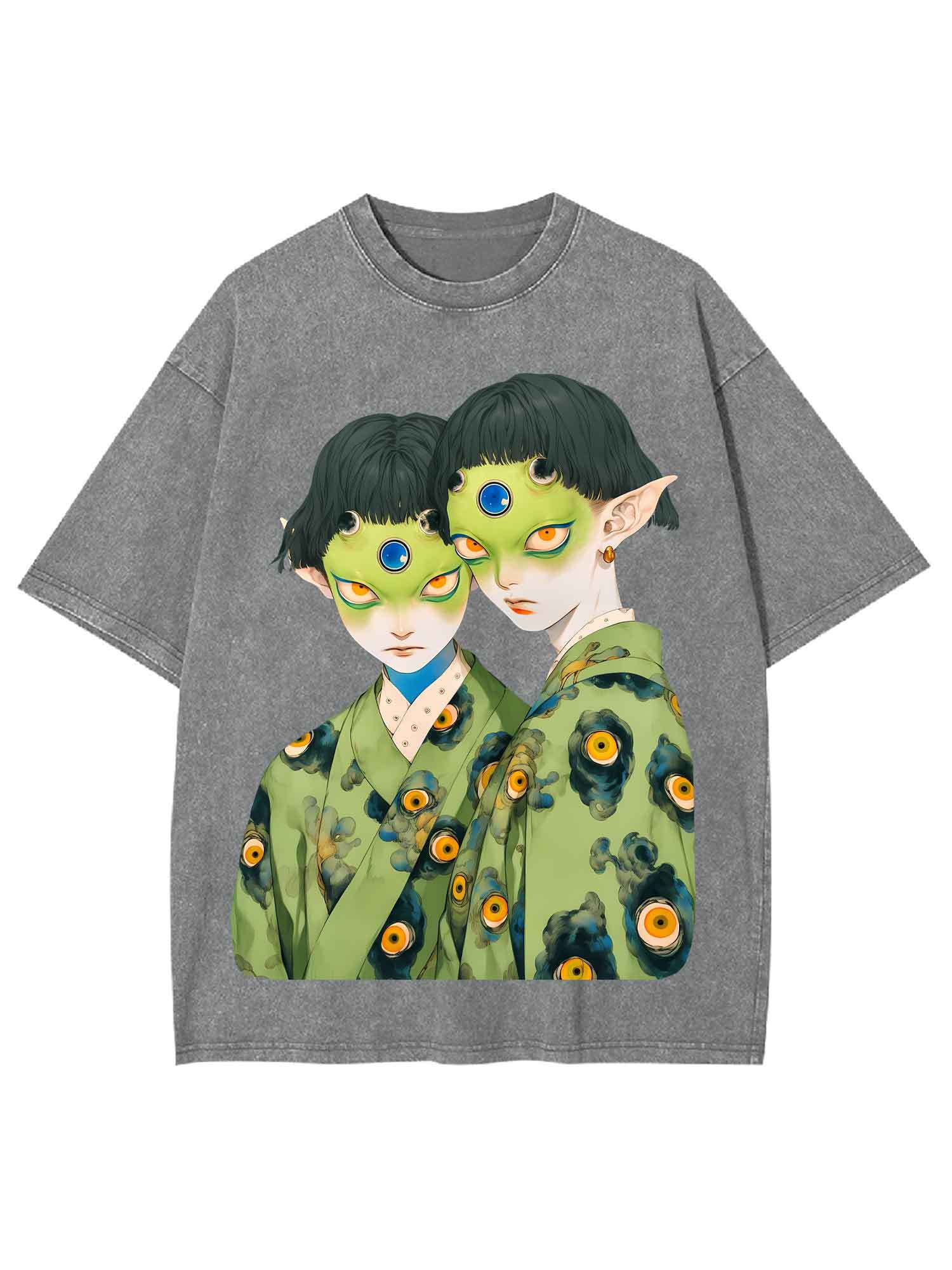 MULTI-EYED TWINS WASHED TSHIRT