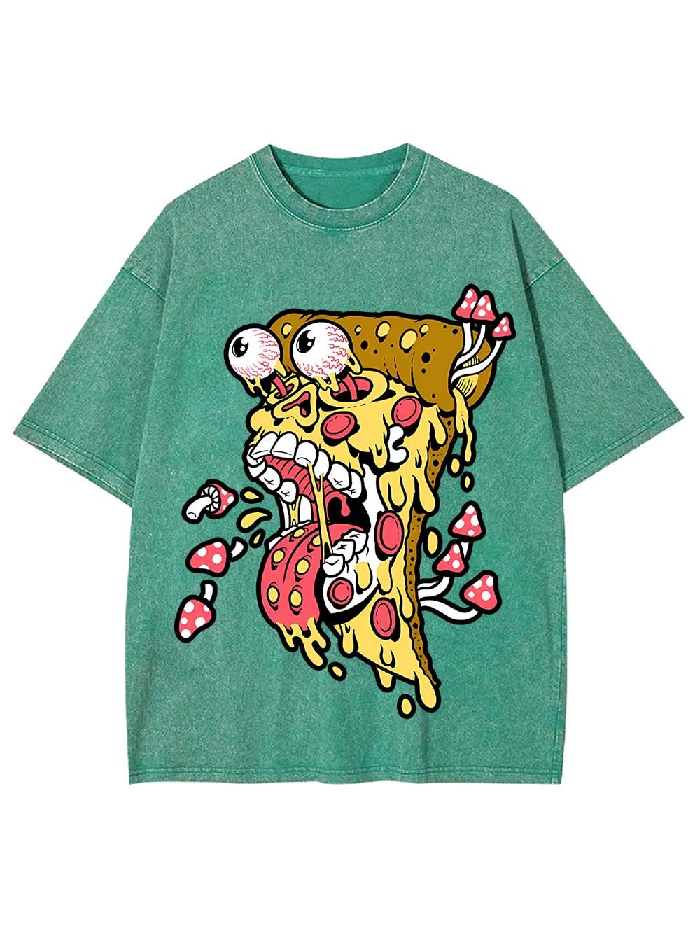 Trippy Pizza Madness Washed Tshirt