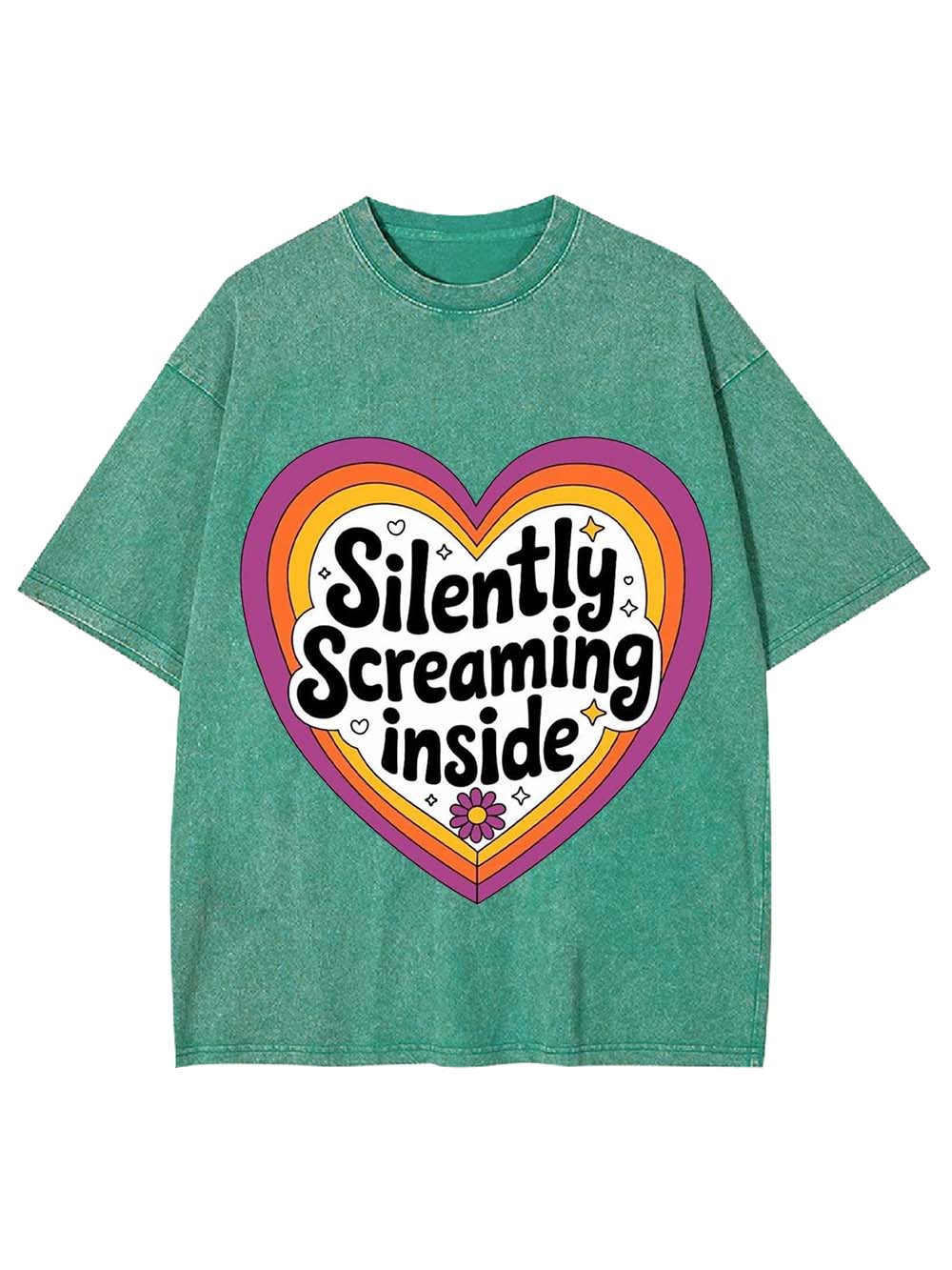 SILENTLY SCREAMING INSIDE WASHED TSHIRT