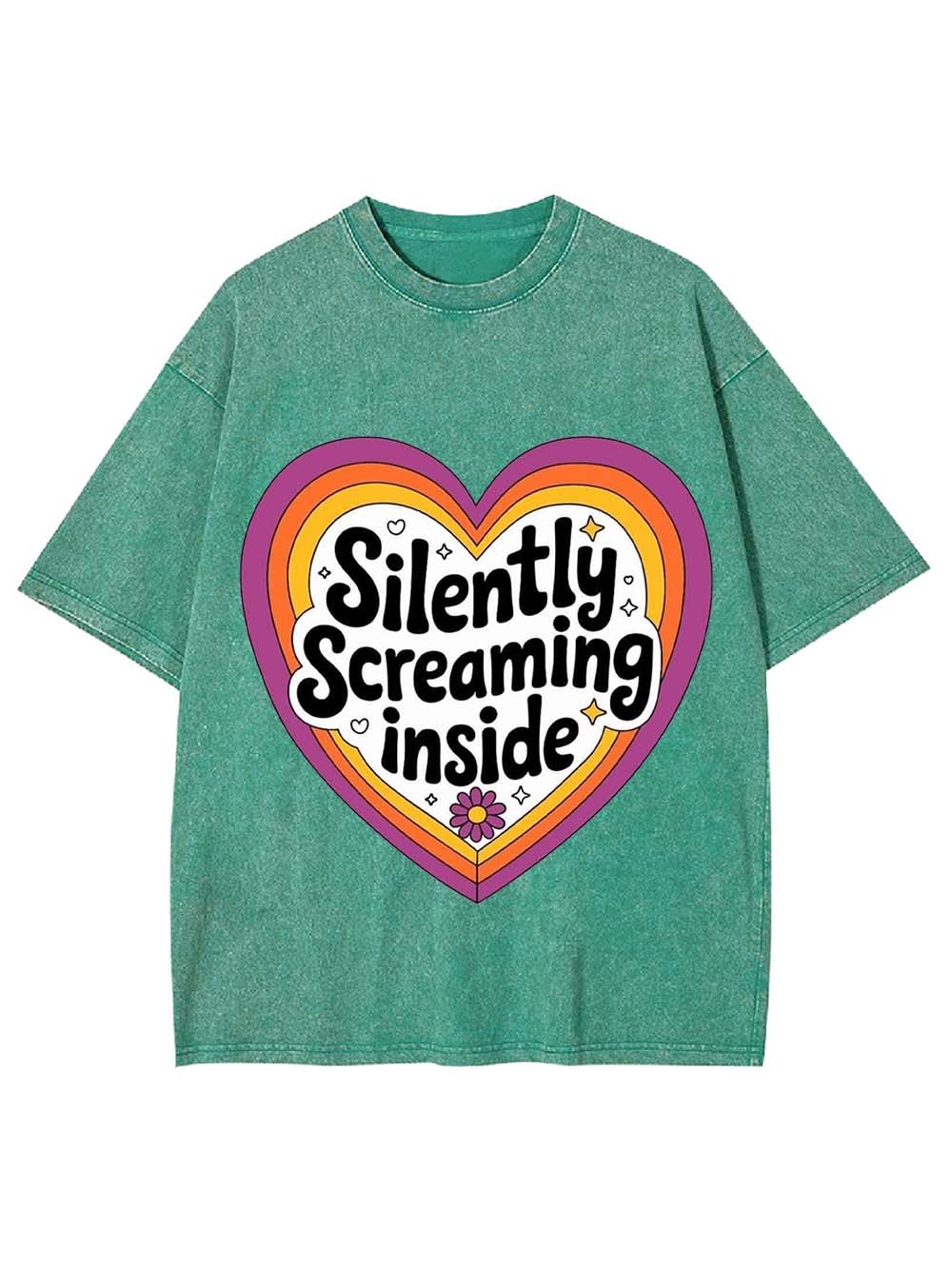 SILENTLY SCREAMING INSIDE WASHED TSHIRT