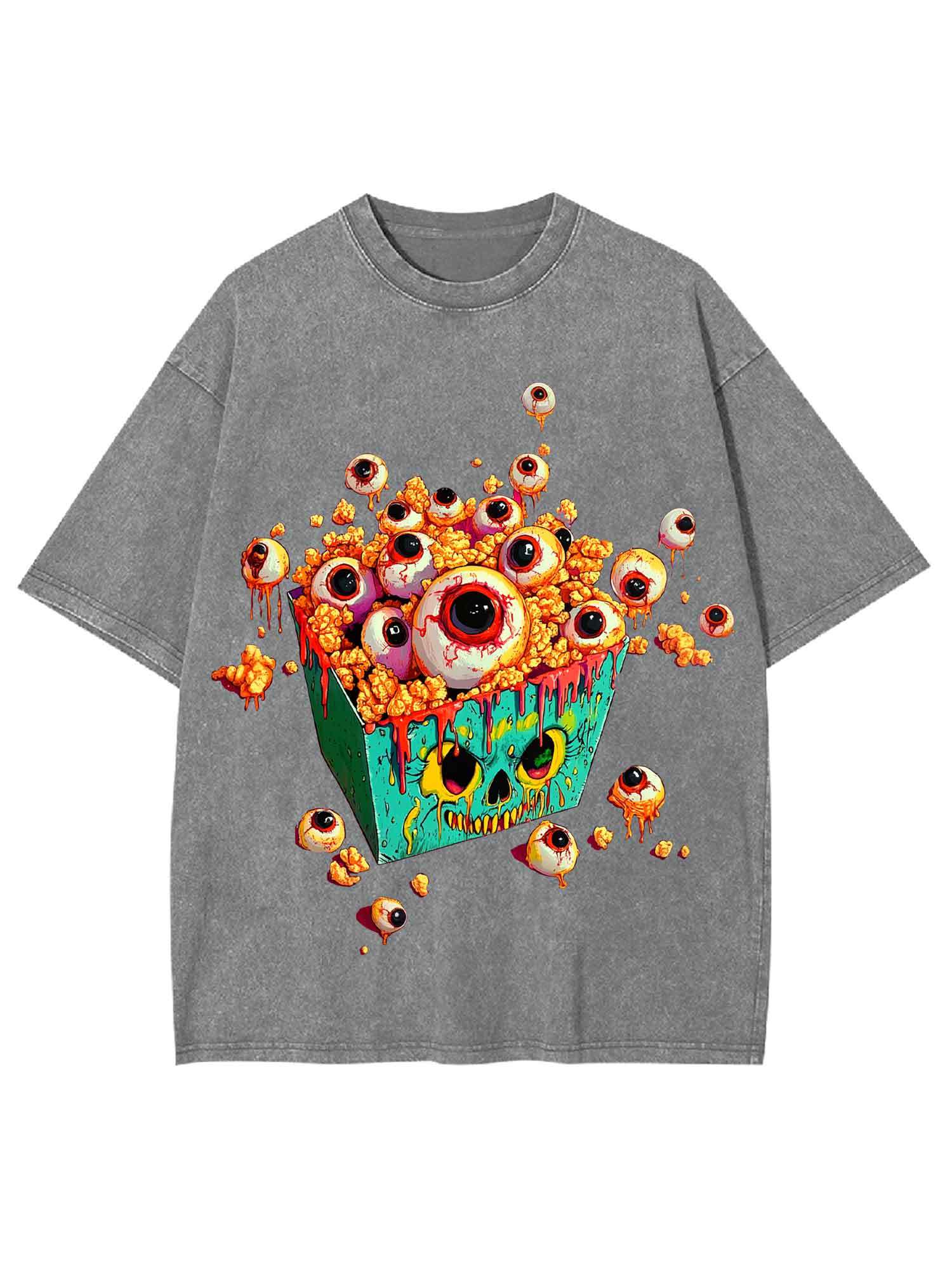 EYEBALL POPCORN  WASHED TSHIRT