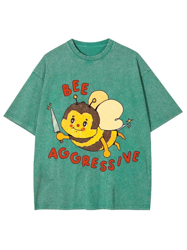 Bee Aggressive Washed Tshirt