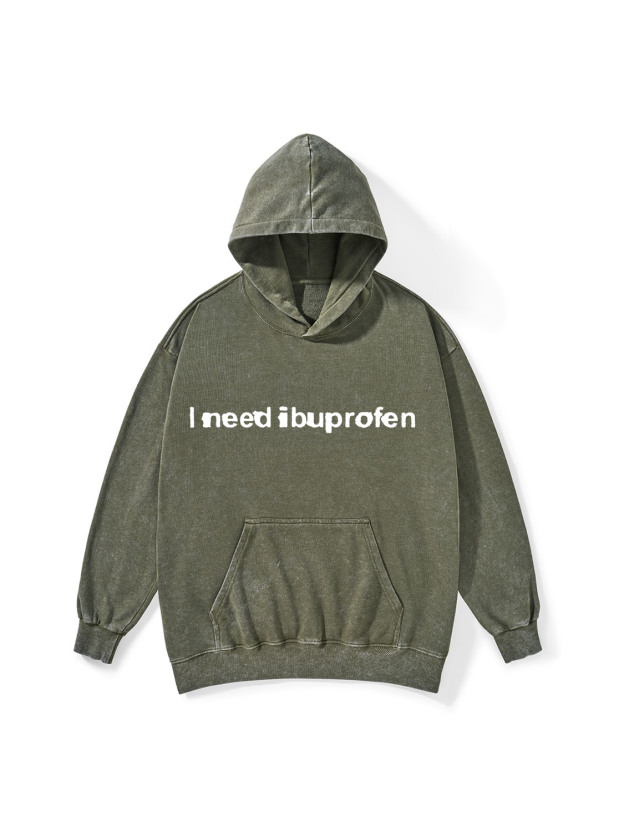 Ibuprofen Cat Washed Hoodie