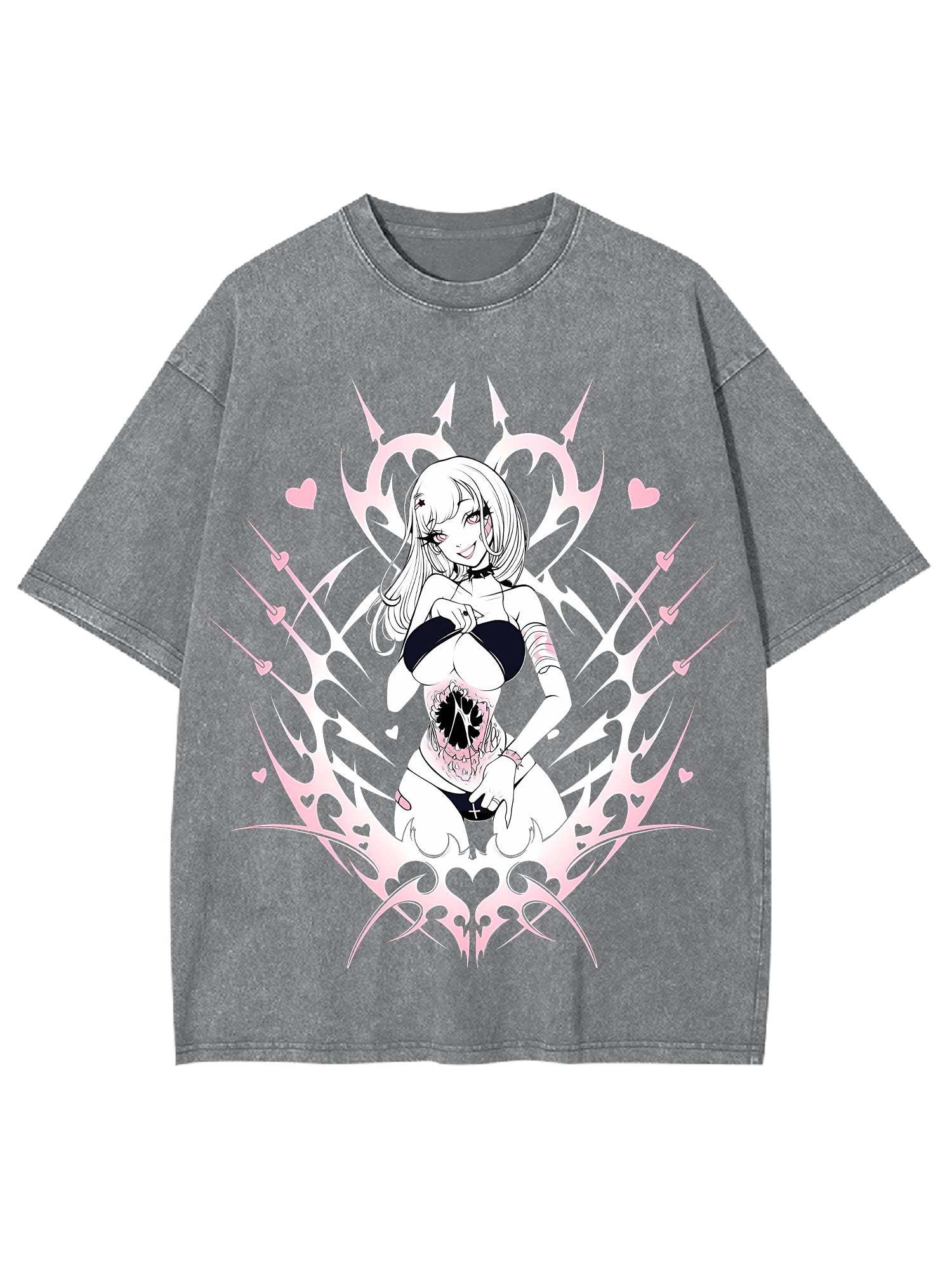 Hollow Heart Washed Tshirt