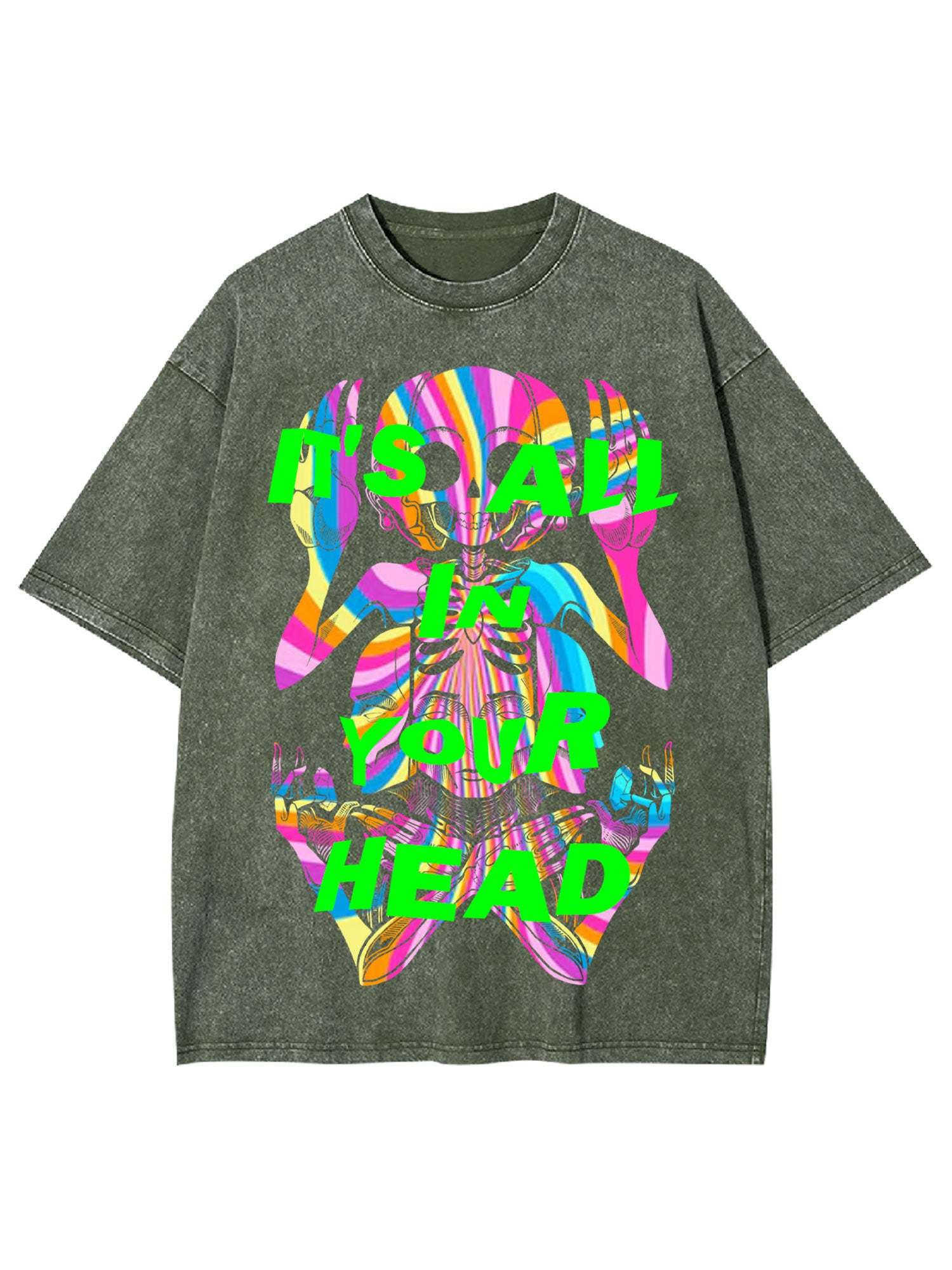 It's All In Your Head Washed Tshirt-ClassyOutlaw Sale