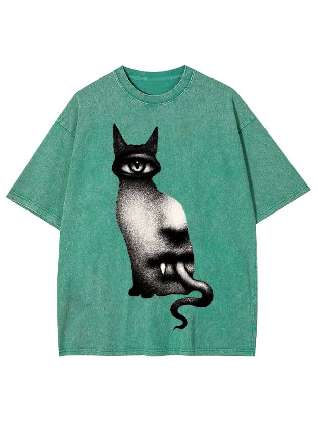 Surreal Feline Vision Washed Tshirt