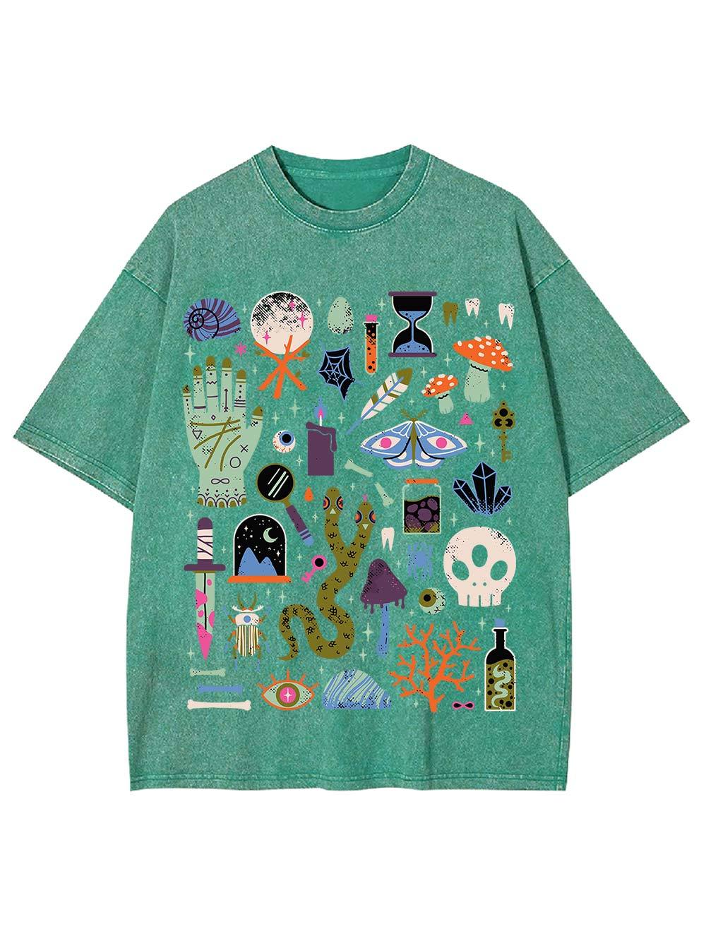 Eclectic Mystical Symbols Washed Tshirt