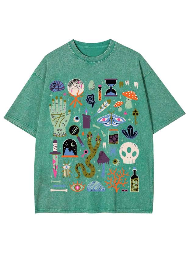 Eclectic Mystical Symbols Washed Tshirt