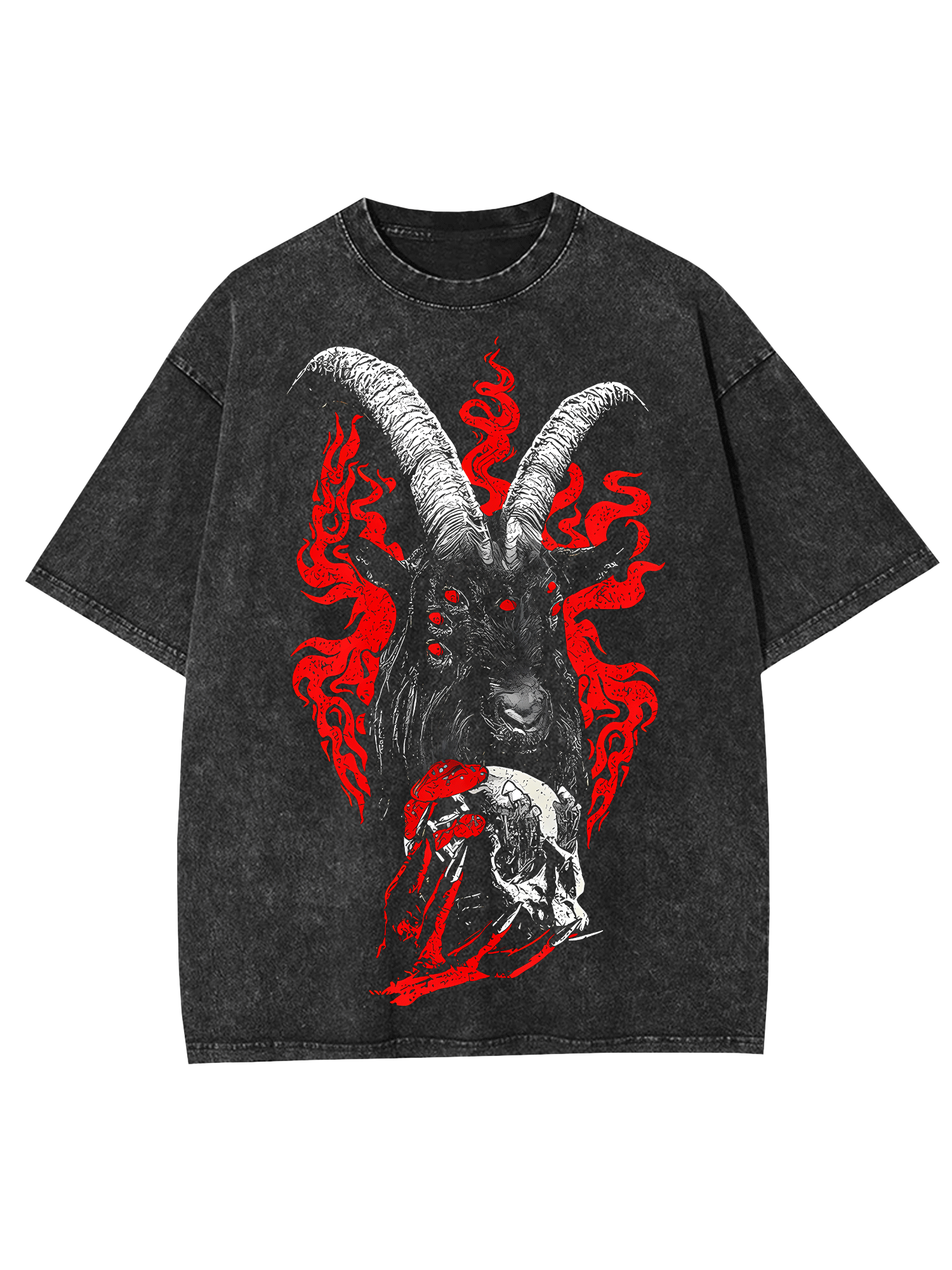 INFERNAL GOAT OF THE ABYSS WASHED TSHIRT-ClassyOutlaw Sale