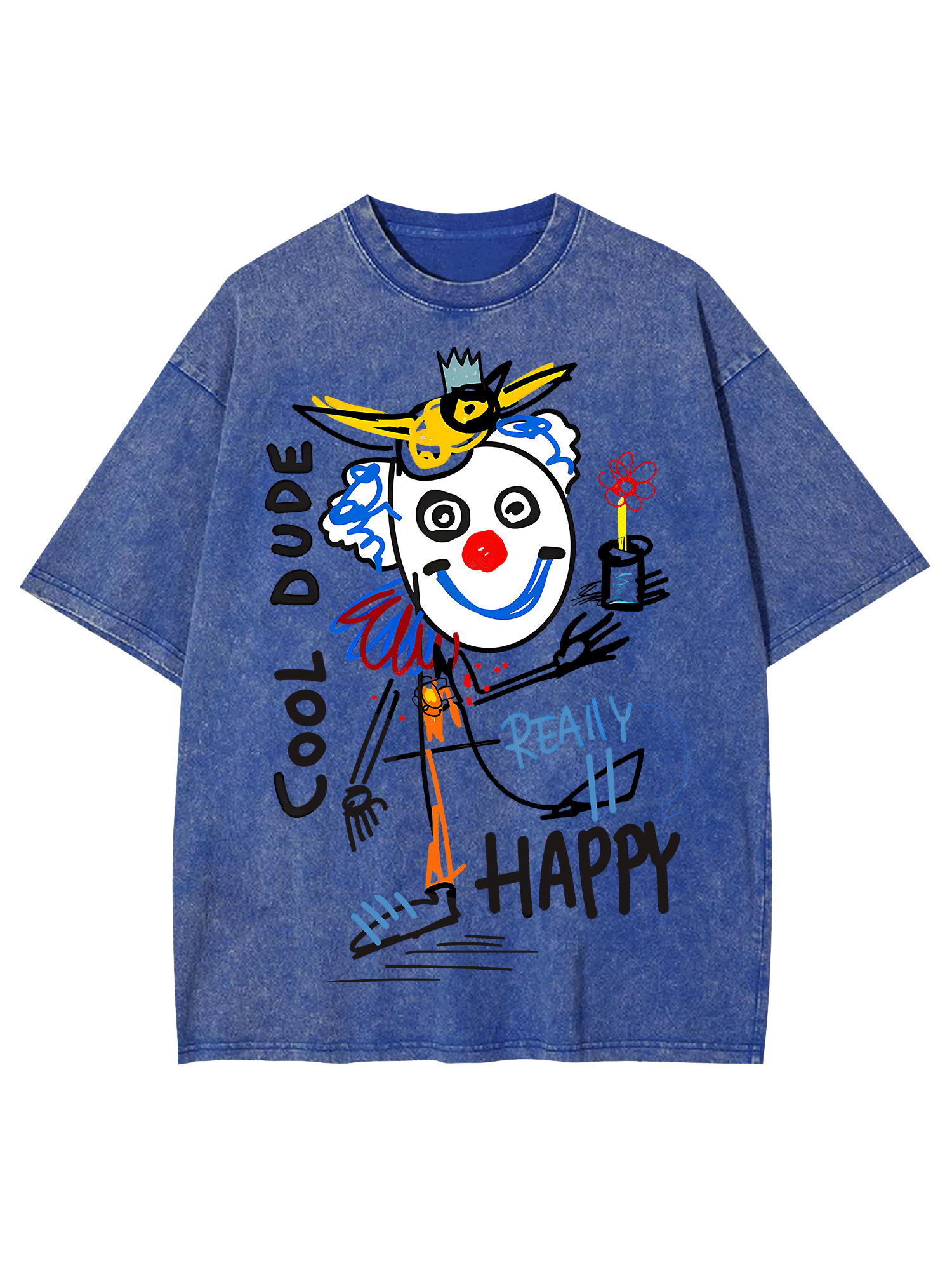 Cool Dude Washed Tshirt-ClassyOutlaw Sale