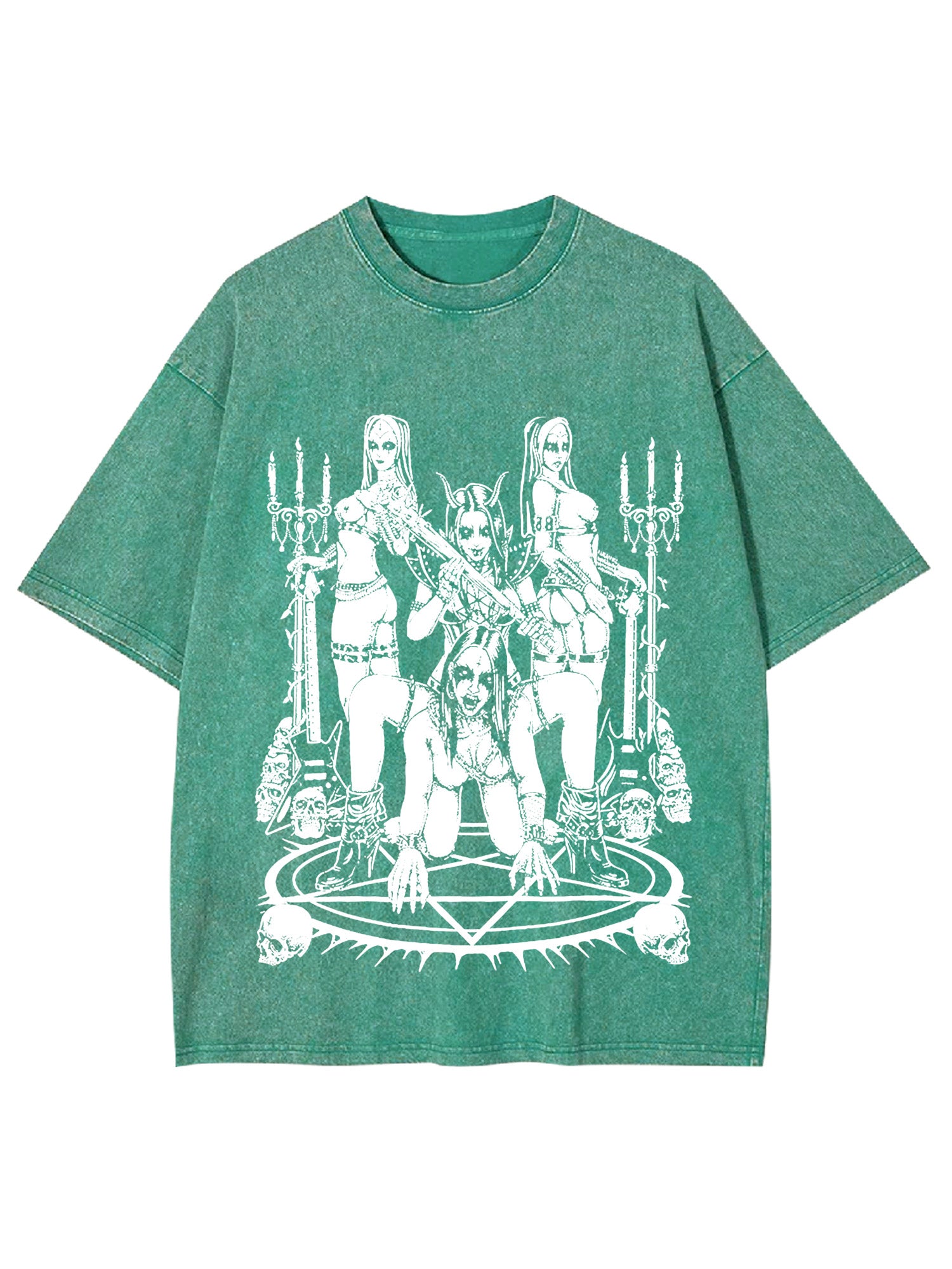 Dark Ritualistic Figures Washed Tshirt