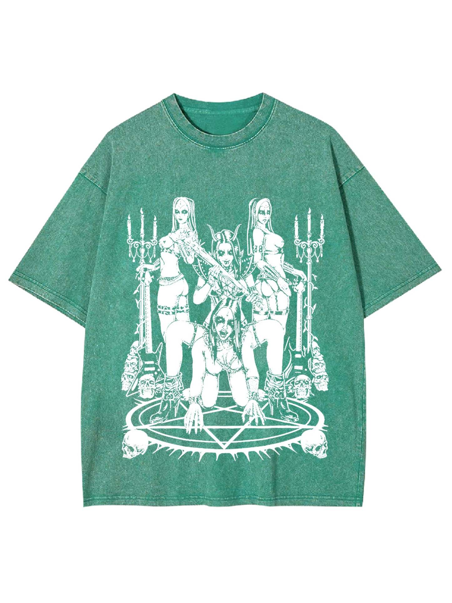 Dark Ritualistic Figures Washed Tshirt