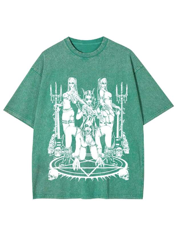 Dark Ritualistic Figures Washed Tshirt