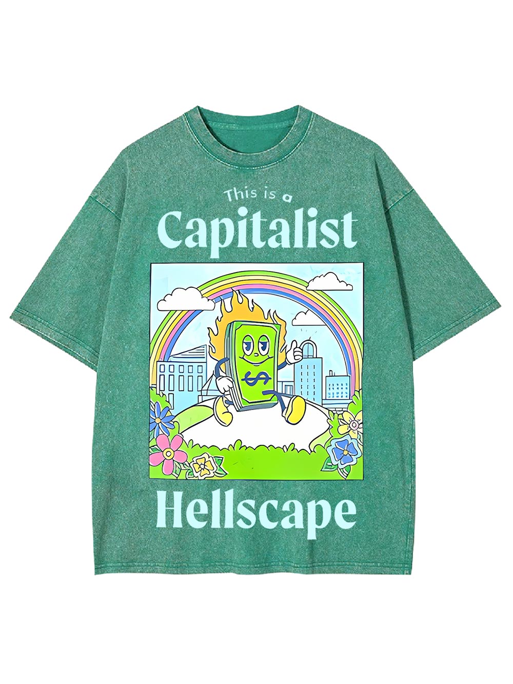 This Is A Capitalist Hellscape Washed Tshirt